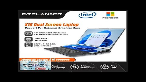 CRELANDER Dual Screen Laptop 16.1 Inch + 14.1 Inch Touchscreen Intel 10885M Review