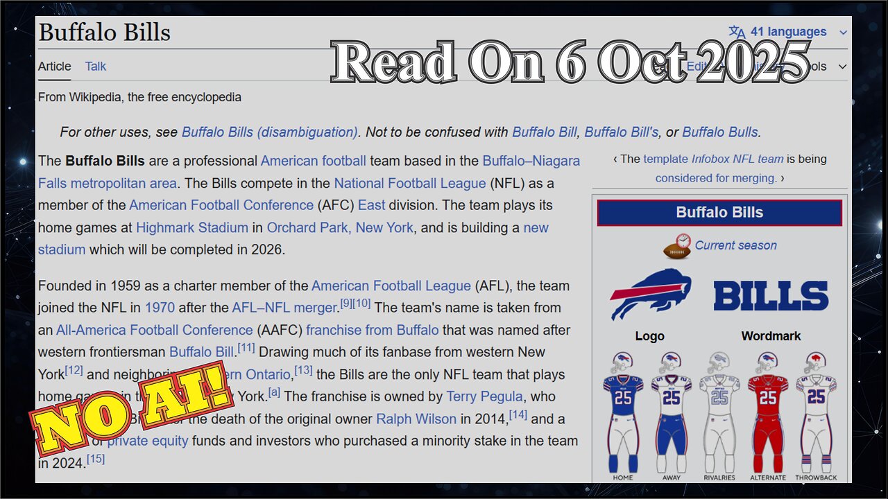 Buffalo Bills (No AI) - 6 October 2025
