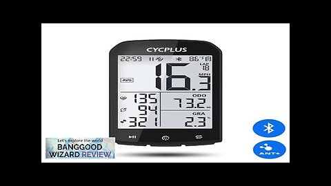 CYCPLUS M1 GPS Bicycle Computer Wireless With Bluetooth 4.0 ANT+ Cycling Speedometer Review