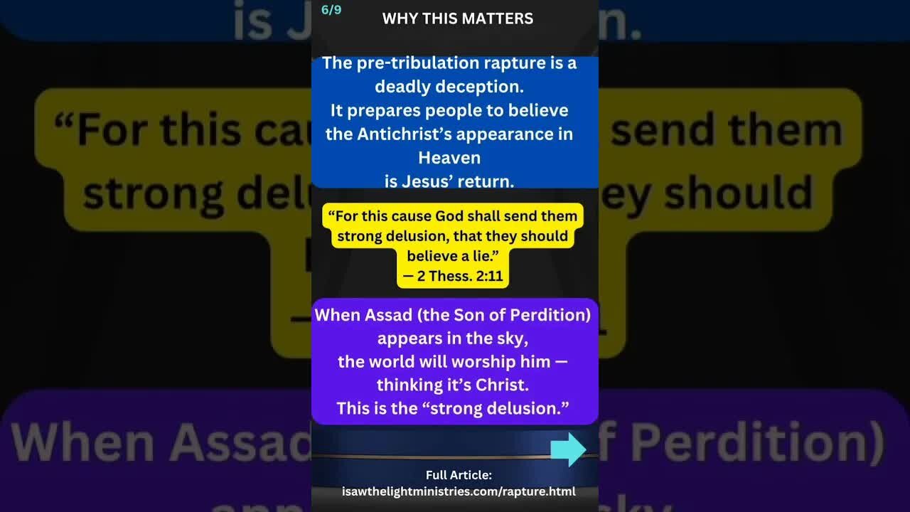 Warning: Antichrist Pre-tribulation Rapture Deception