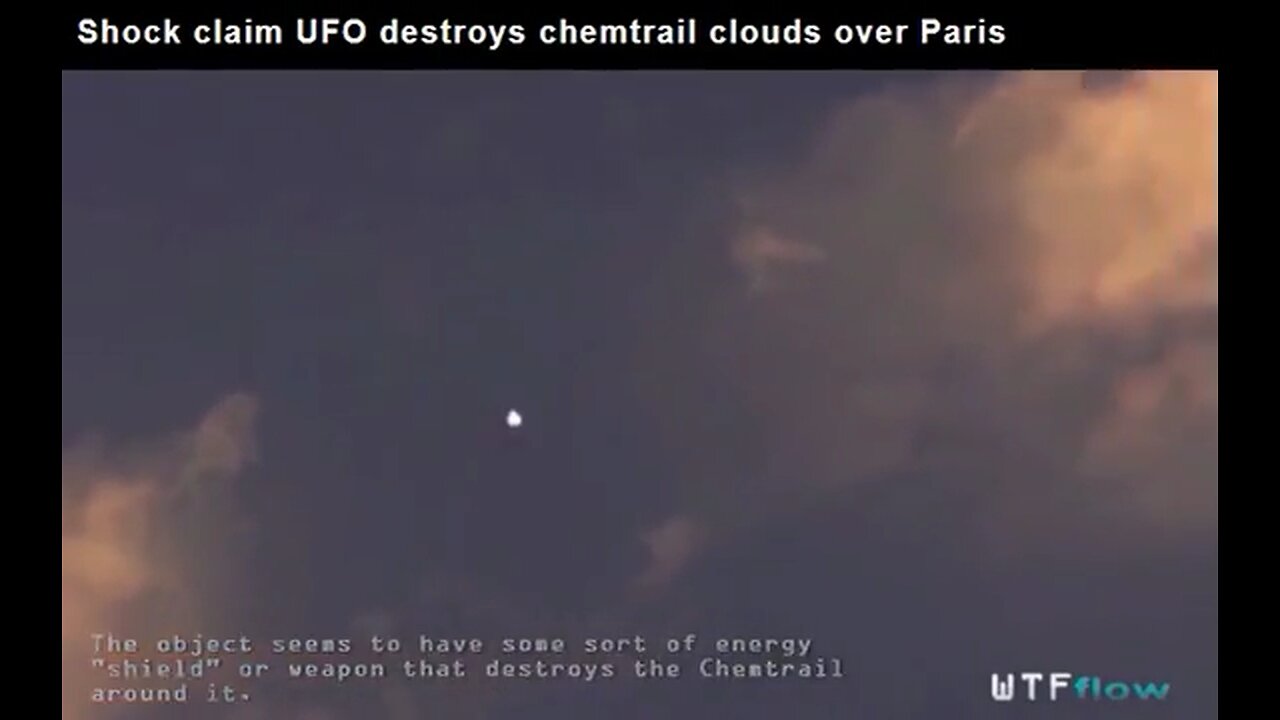 UFO UAP Chariot 🛸 destroys chemtrail clouds ☁️ over in Paris.