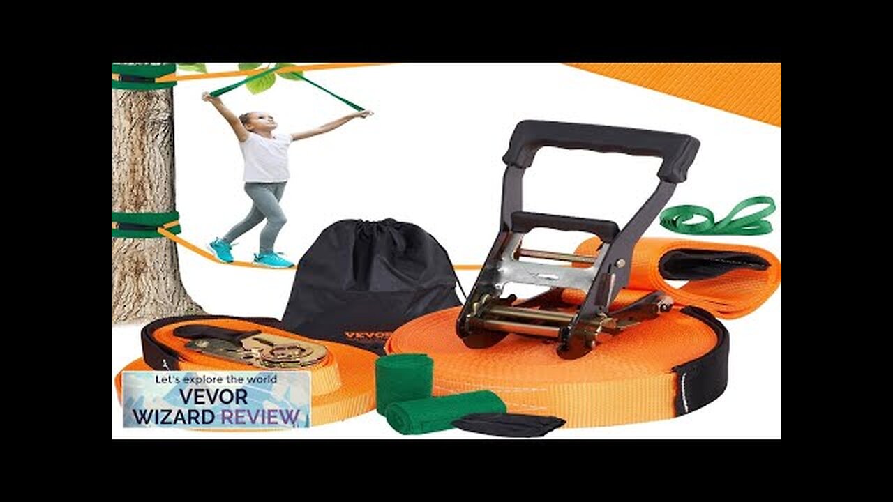 VEVOR Slackline Kit with Training Line 60 ft Backyard Slack Line Equipment Review