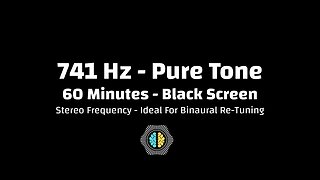 🔊 741 Hz Pure Tone | Detoxification Frequency | 60 Minutes | Black Screen | Stereo | SOLFEGGIO
