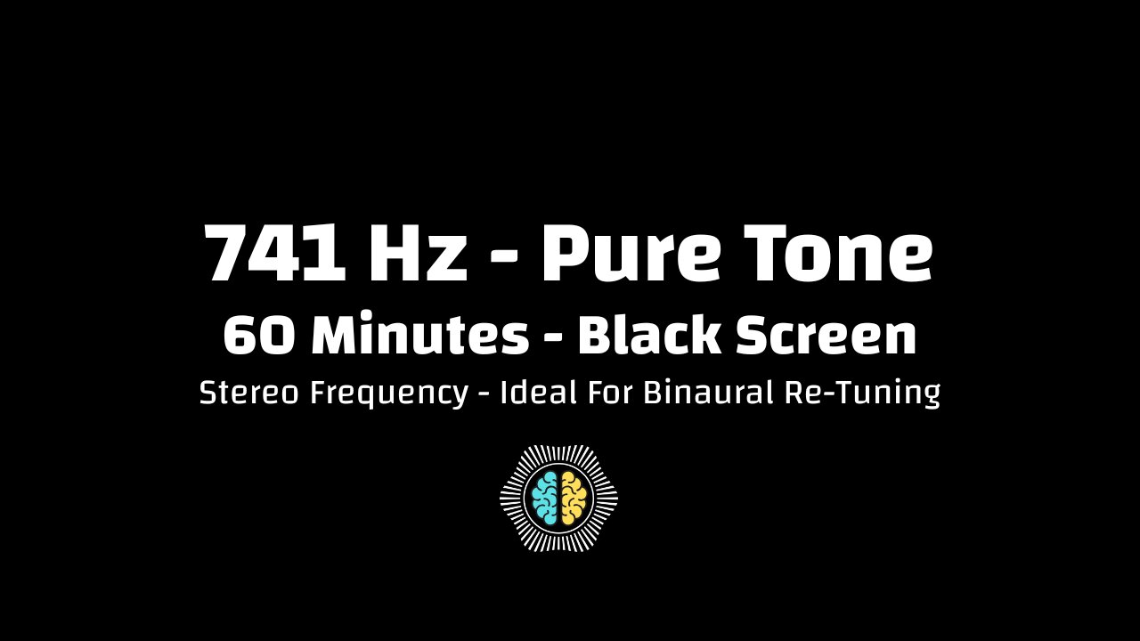 🔊 741 Hz Pure Tone | Detoxification Frequency | 60 Minutes | Black Screen | Stereo | SOLFEGGIO