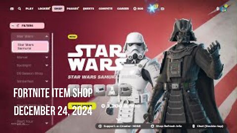 Fortnite Item Shop|December 24, 2024(*New* Star Wars Samurai Bundle)