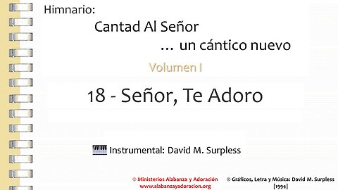 Himnario: Cantad al Señor...un cántico nuevo | Vol. 1 | 18 Señor, Te Adoro (Instrumental)