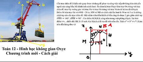 Toán 12: Cần trục chân đế là kiểu cột quay được sử dụng để phục vụ công việc xếp đỡ hàng hóa