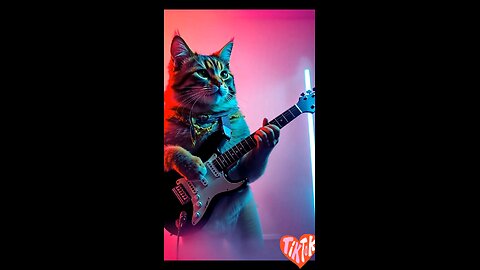 Cat play guitare😅😍♥️