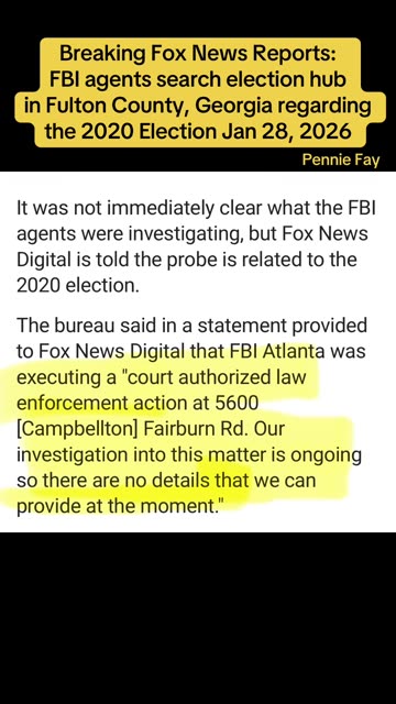 FBI search election hub in Fulton County Georgia re 2020 Election