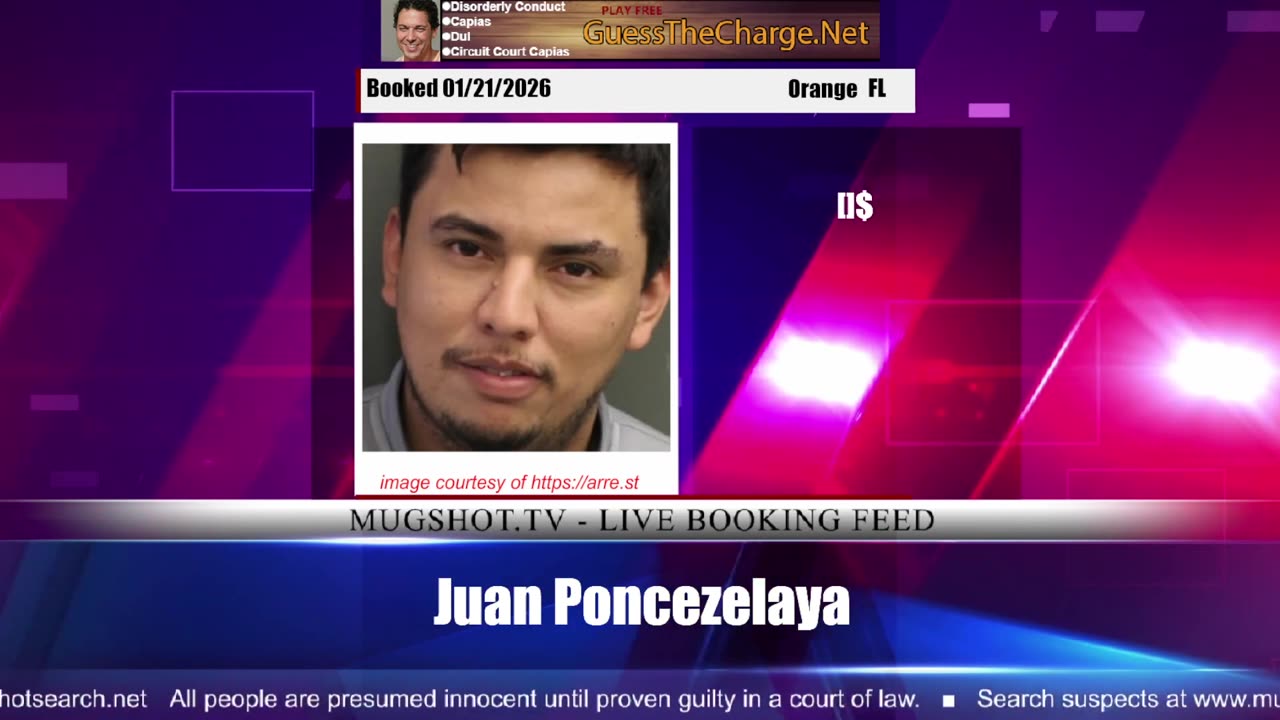 Mugshot TV - Live Arrest Booking Video Stream