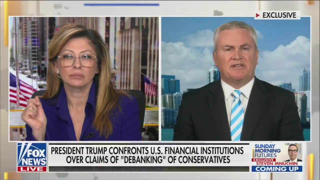 Flashback to James Comer in Jan, 2025, About Investigating Debanking