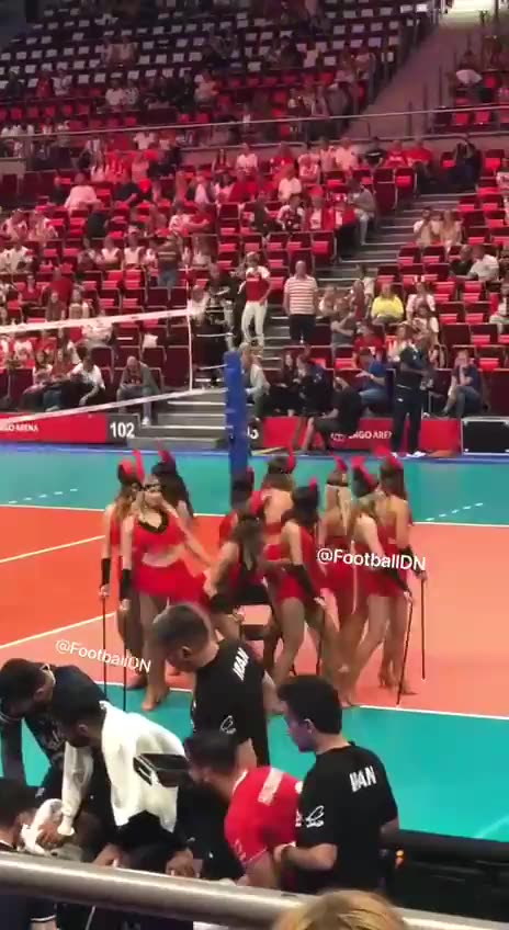 Dance cheerleaders in volleyball matches