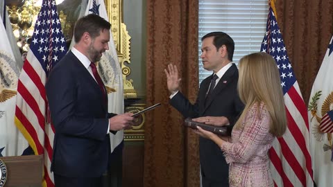VICE PRESIDENT JD VANCE SWEARS IN MARCO RUBIO AS THE UNITED STATES SECRETARY OF STATE