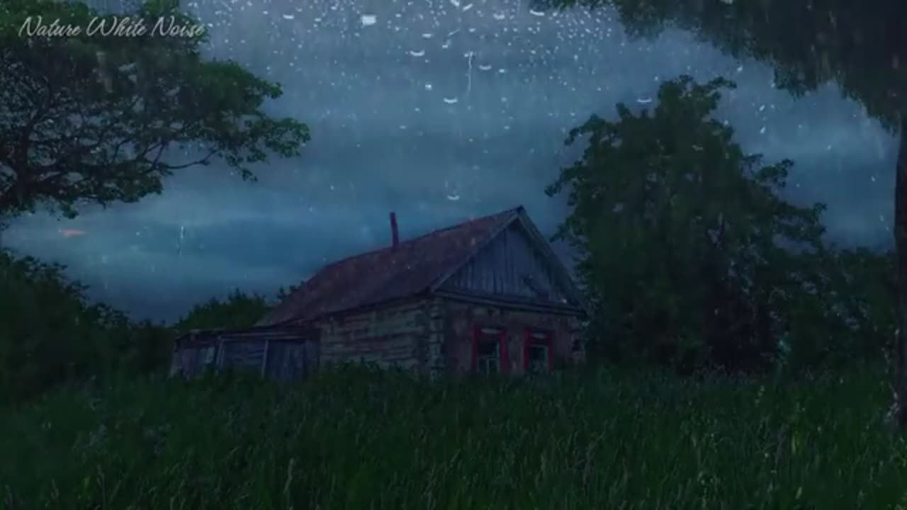 Sleep Instantly with Heavy Rainstorm & Thunder Sounds on the Roof in Forest at Night