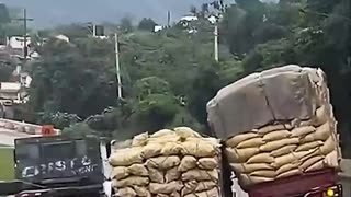 Truck almost falls over.hd