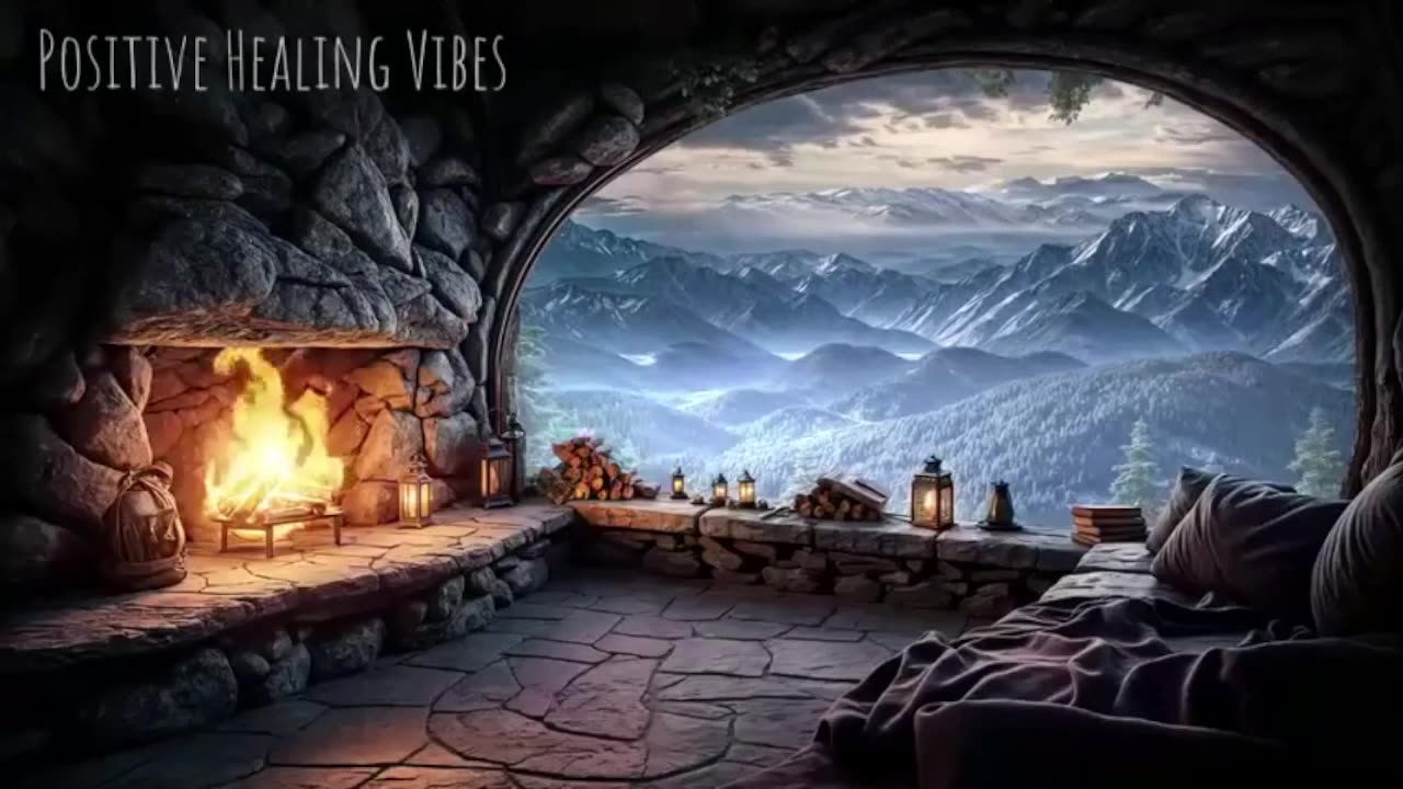 winter fireplace live