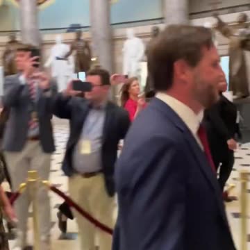 JD Vance leaves the Capitol after the election certification