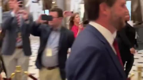 JD Vance leaves the Capitol after the election certification