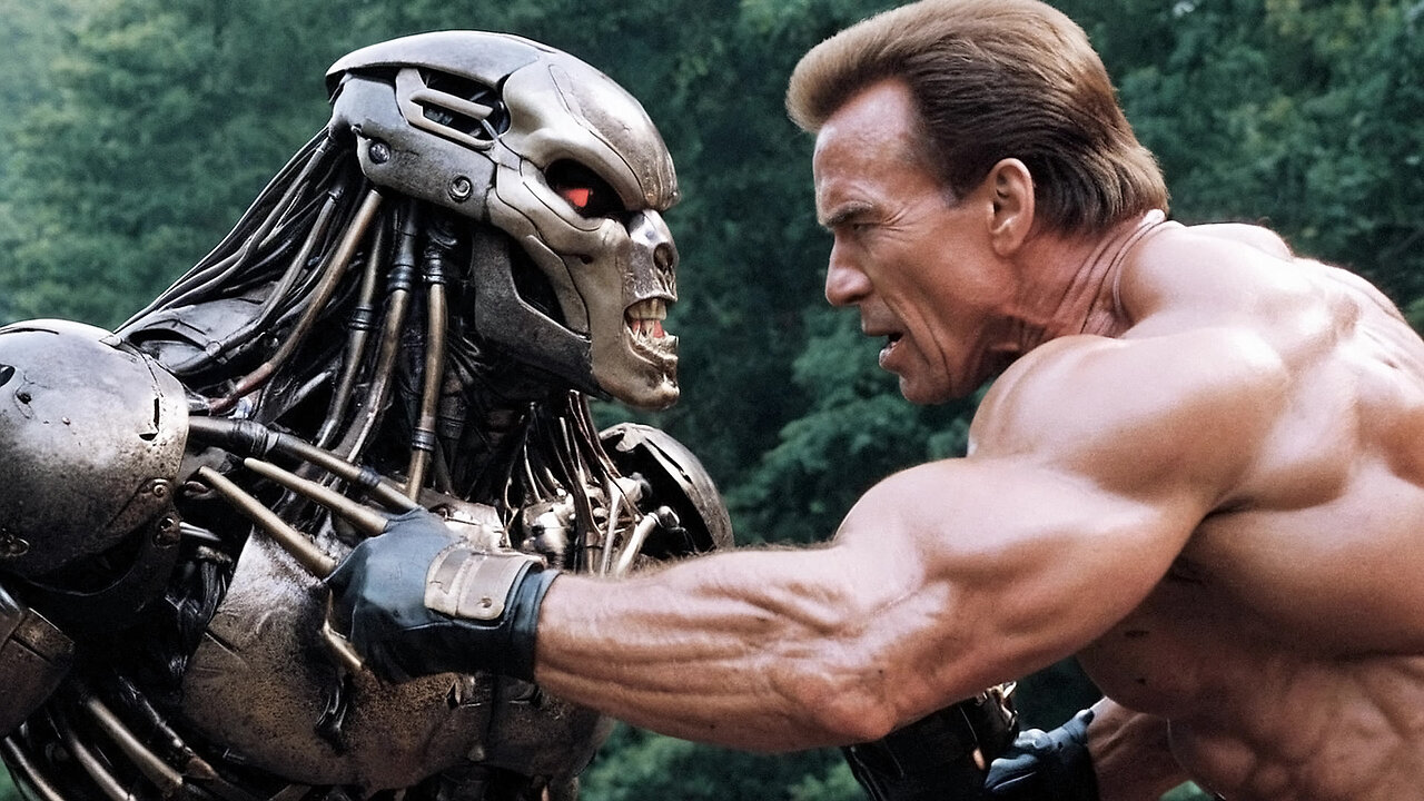 All in 1 Arnold Schwarzenegger vs Terminator Predator hybrid | action movie hero & sci-fi film icon