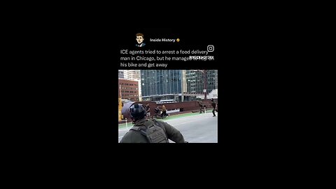 A food delivery driver manages to evade ICE agents in Chicago.