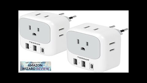 2 Pack European Travel Plug Adapter USB C TESSAN US to Europe Review