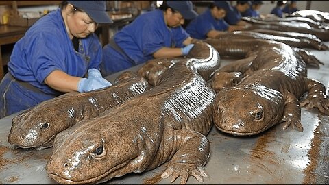 🔴 Inside China’s GIANT SALAMANDER Farms | How Farmers Harvest the World’s Most Valuable Fish!