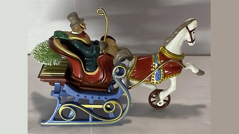 Vintage Hallmark 2001 Victorian Horse Sleigh Die-Cast Metal Ornament (UGC)