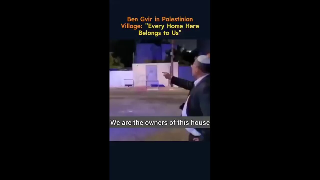 🔥 Ben-Gvir's message to Palestinians: Your home will be mine