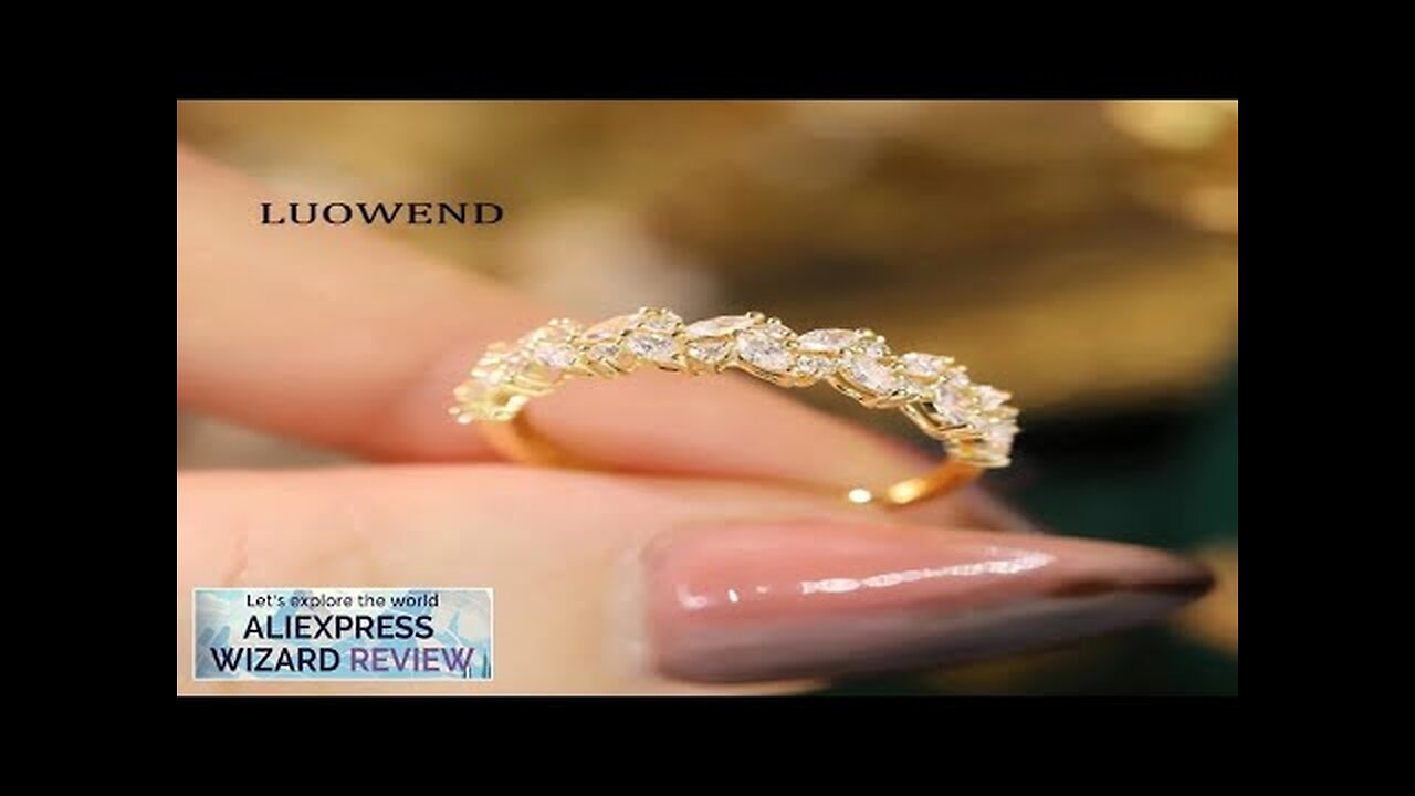 LUOWEND 18K White or Yellow Gold Rings Shiny Marquise Cut Shape 0.80carat Review