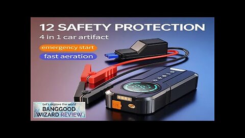 2000A 16000mAh Car Jump Starter with Air Compressor Power Bank Portable Pump Review