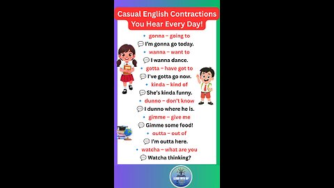 Casual English Contractions You Hear Every Day! You need to apply it in life #english #shorts