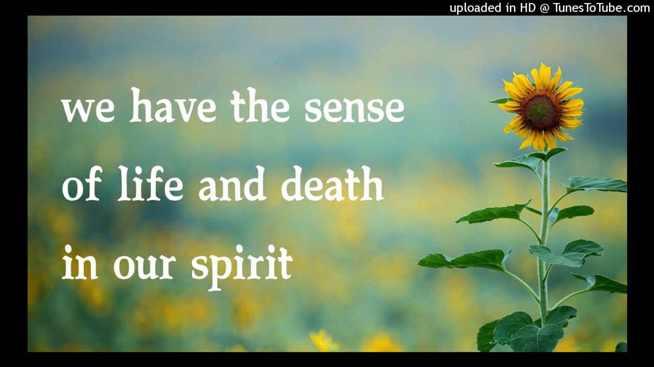 we have the sense of life and death in our spirit