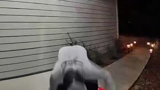 DoorDash driver drops wings on pavement then puts it back in container, licks fingers