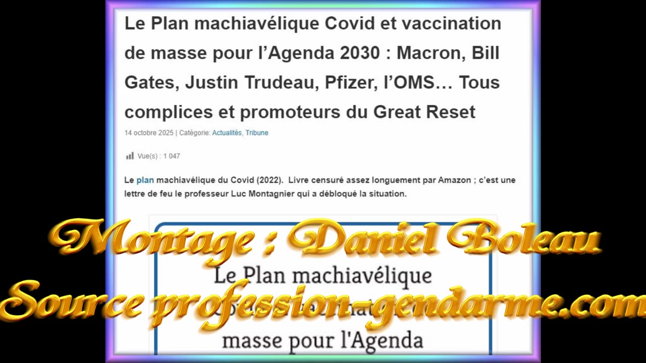 Le Plan machiavélique Covid et vaccination de masse .