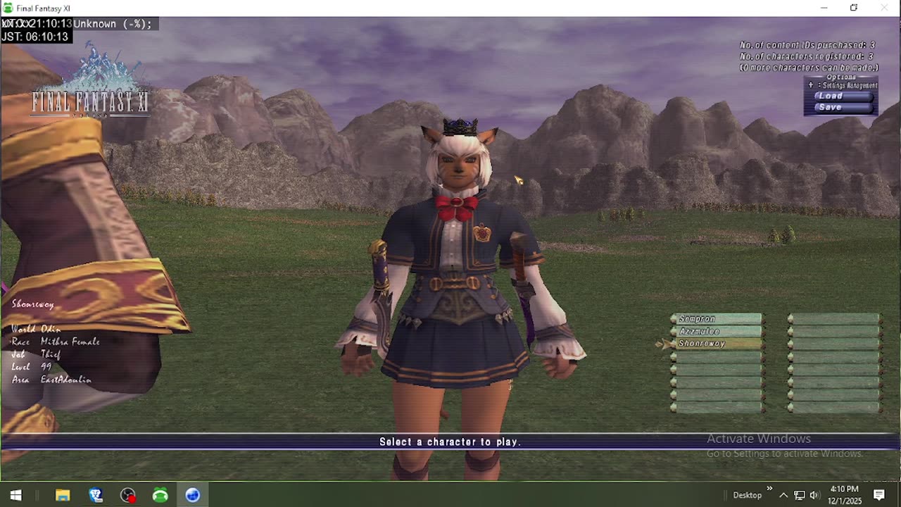 Playing Final Fantasy XI Online