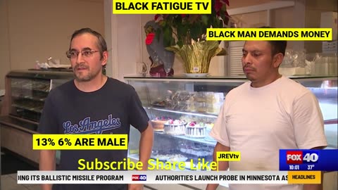 BLACK MAN DEMANDS MONEY FROM LATINO HISPANIC HARD WORKING PEOPLE