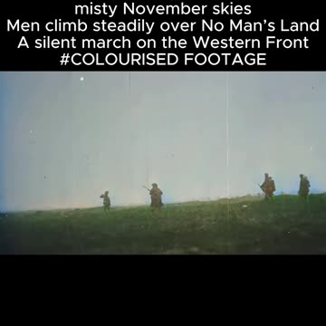 Scottish infantry advance in open fields at the Battle of Ancre 1916