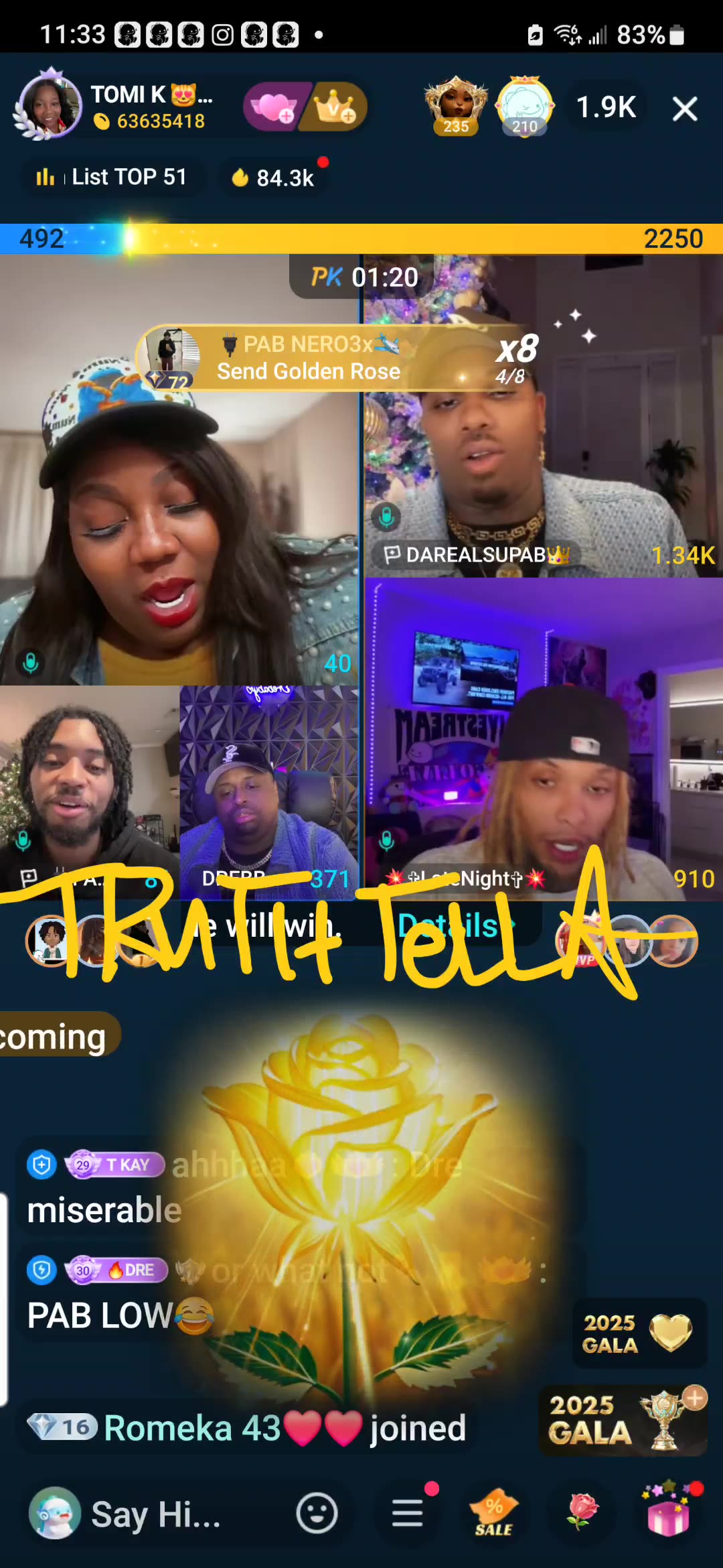 QUEEN TOMIKAY SOLO LIVE & TEAM PK AFTER GOSSIP GURLS