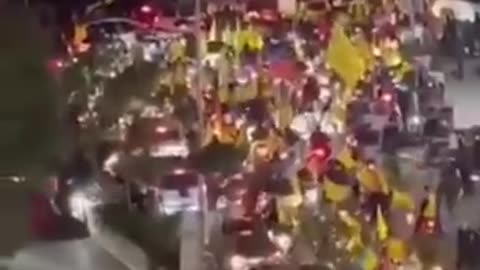 Look at all these Hezbollah people celebrating in Beirut.