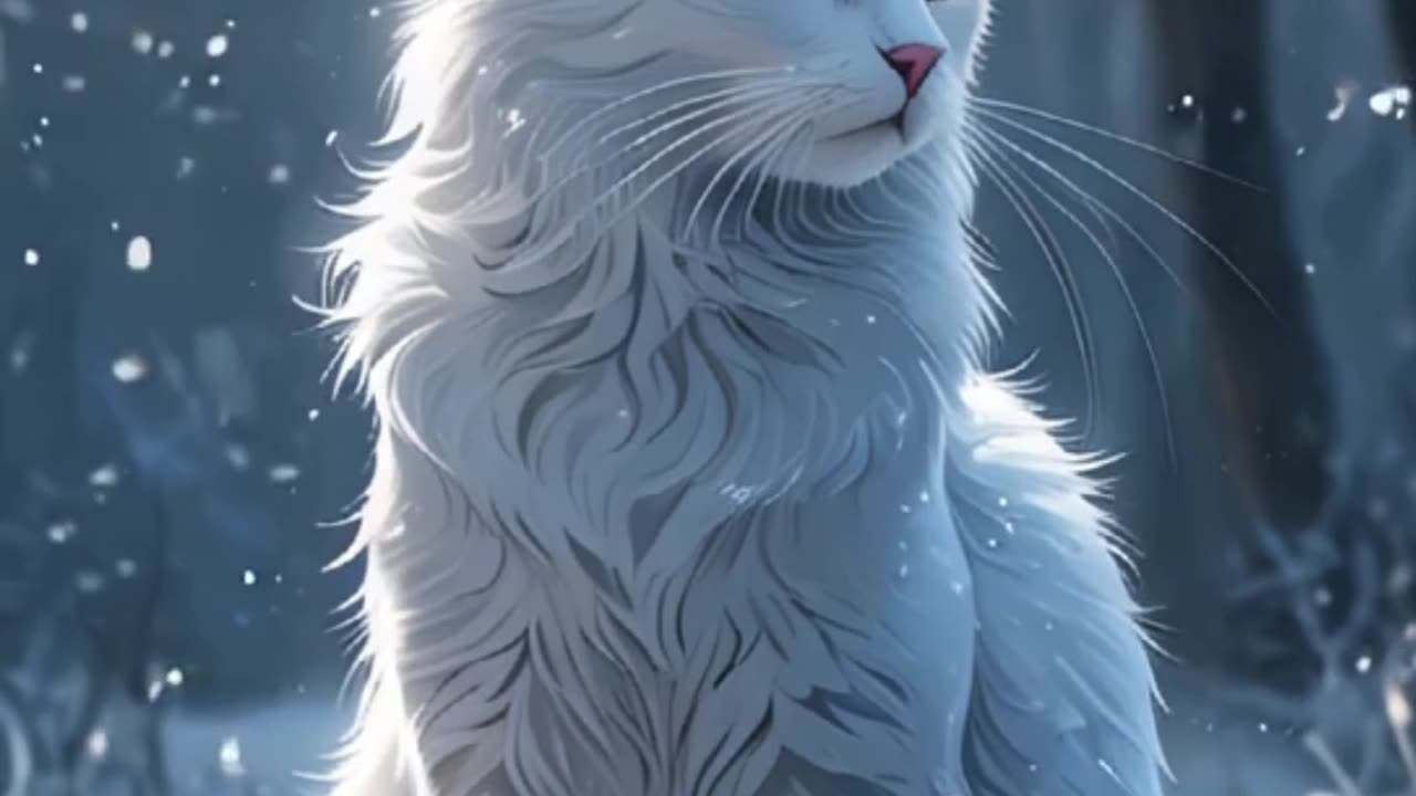 Arctic White Cat listen to Pop Music in Stunning Polar Scenery