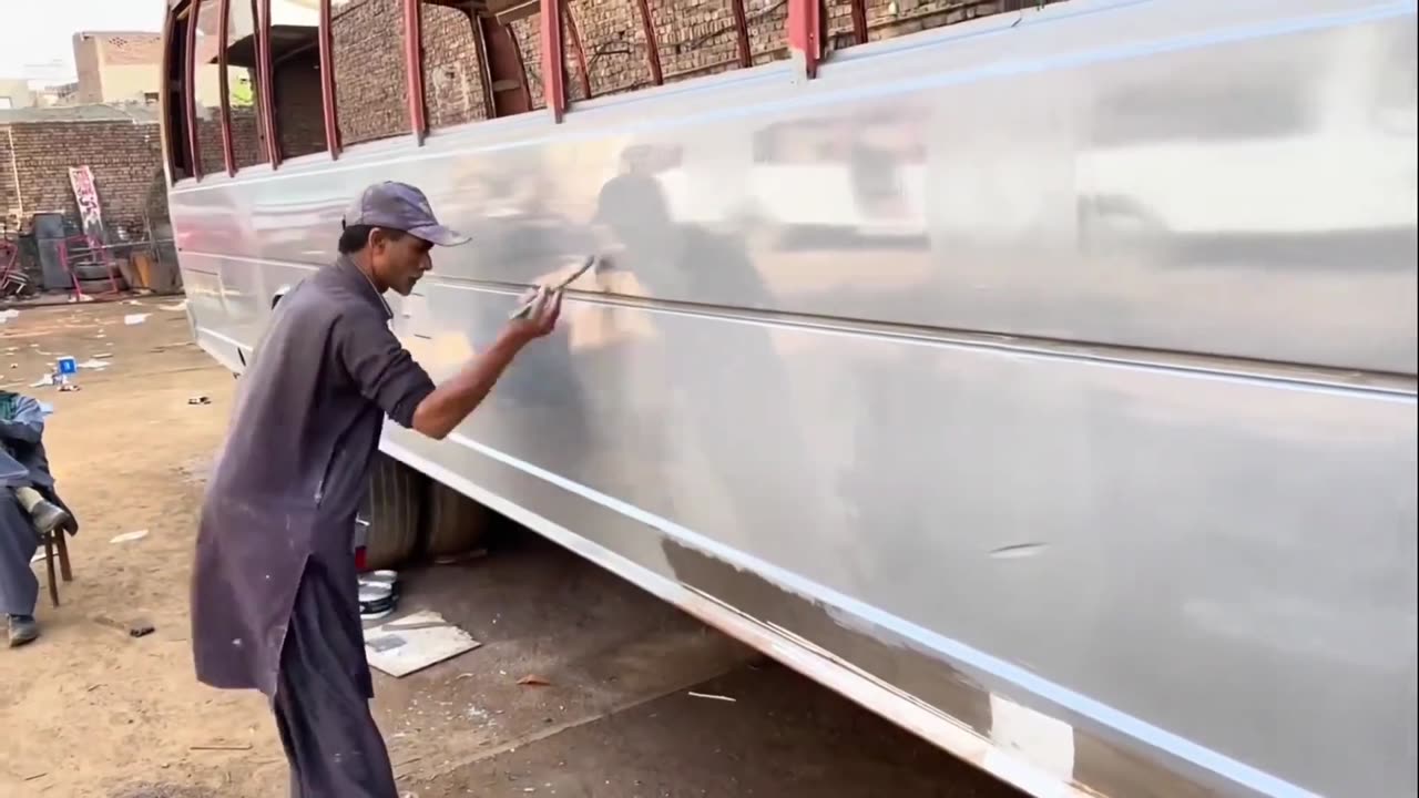 Look at the skill of the Indians in building this bus.