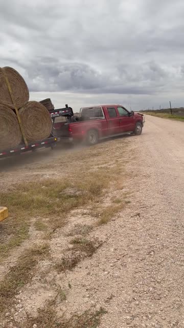 Pickup Pulls 30 Hay Bales Up a Steep Incline