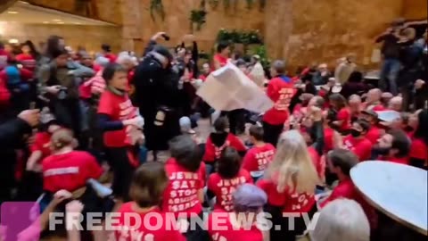 Anti-ICE and pro-Hamas "protesters" have taken over the first floor of Trump Tower in New York City