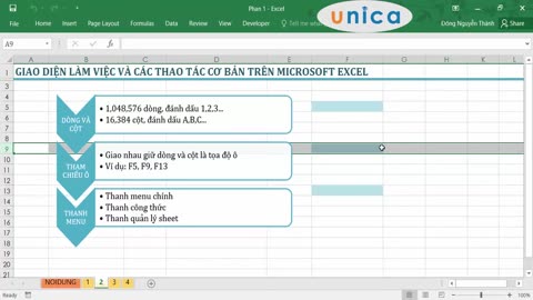 Bài 2: Giao diện làm việc và các thao tác cơ bản trên Microsoft Excel