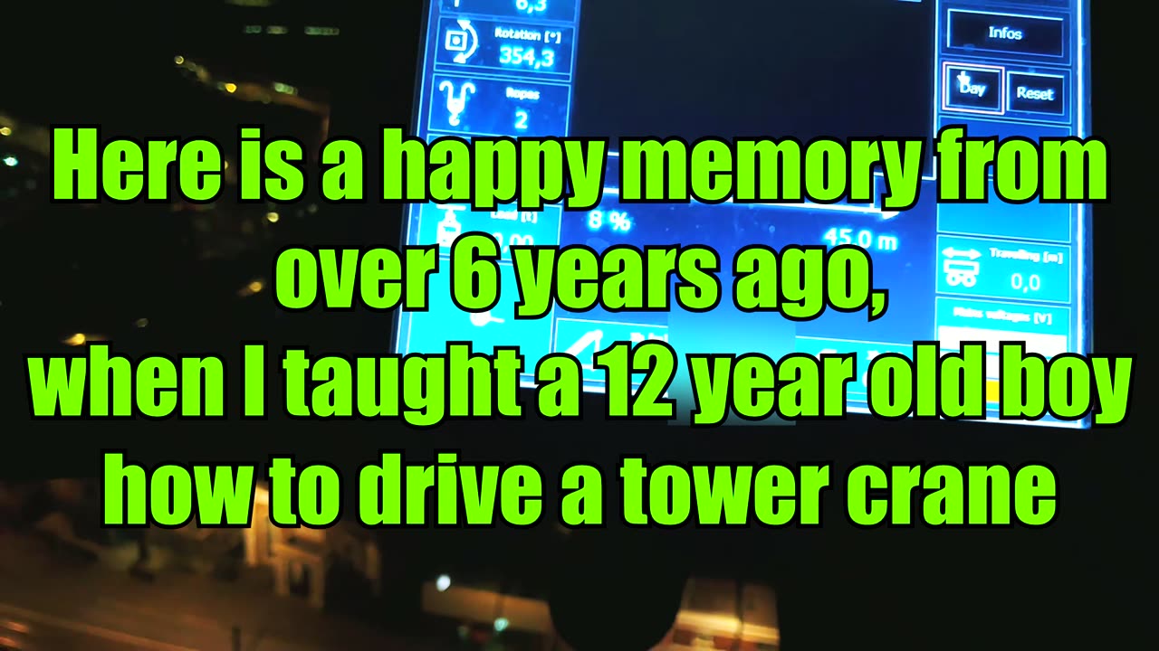 12 year old boy has a crane driving lesson