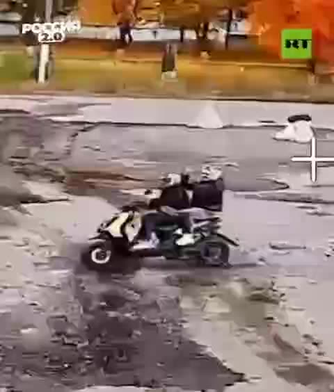 Drone Operator Narrowly Avoids Two Teenagers on a Scooter