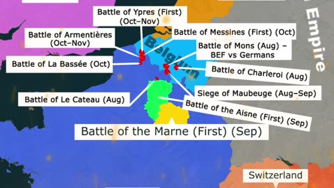 N WWI – German Empire vs Allies (France, British Empire, America) — Western Front 1914 vs 1918-1