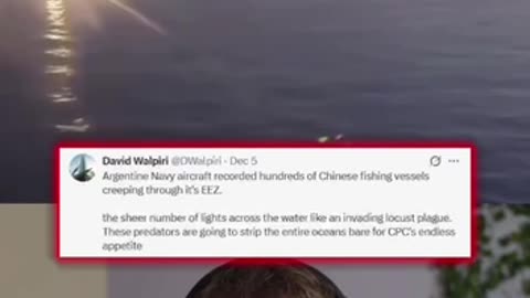 Over 300 Chinese fishing vessels are also swarming the waters off of Argentina.