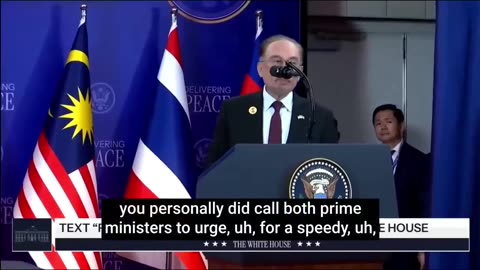 The Big Recent Political Event Was the Trump Brokered Peace Deal Signed by Cambodia and Thailand
