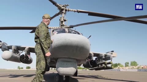 Russian helicopter crews destroyed enemy military equipment